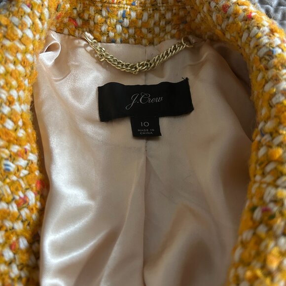 J. Crew Yellow Tweed Coat - Picture 9 of 14